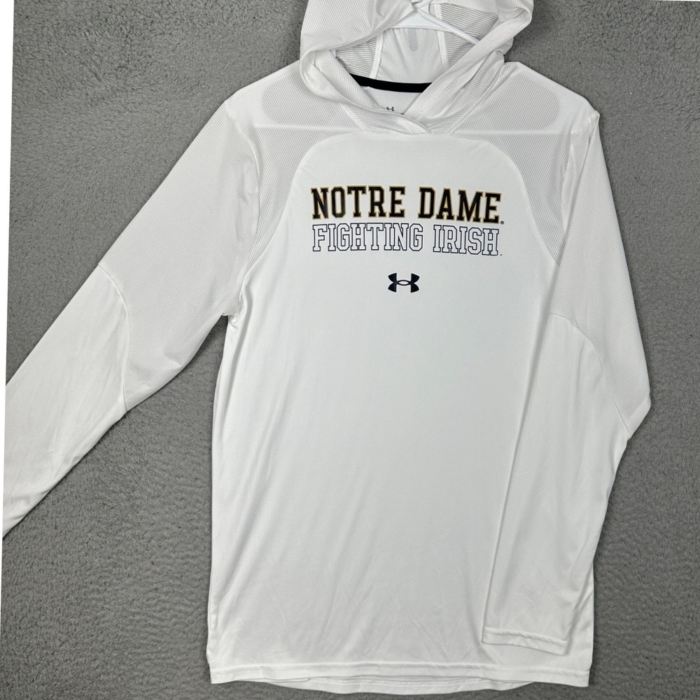 Under Armour White Notre Dame Fighting Irish Hooded Performance Shirt